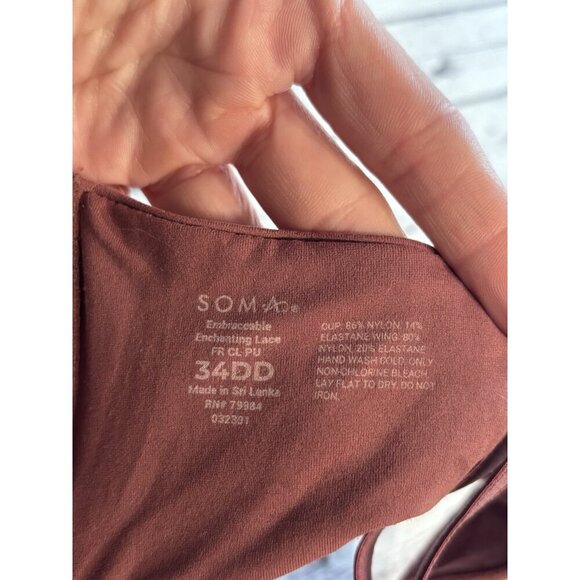 Soma Embraceable Enchanting Lace Brown Size 34DD Underwire Front Closure - Picture 7 of 8